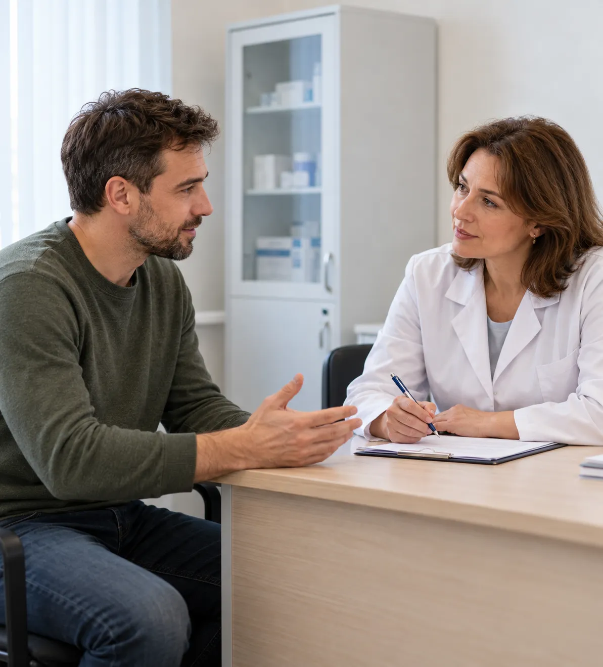 Врач и пациент обсуждают возвращение к жизни